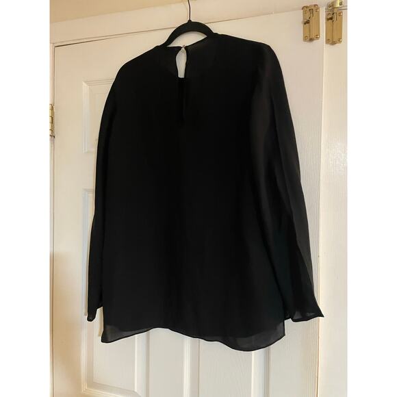 Mossimo Duti long sleeve black flowy clean girl minimalist blouse size 8 - Picture 6 of 10